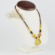 Mix amber color beads necklace for adults